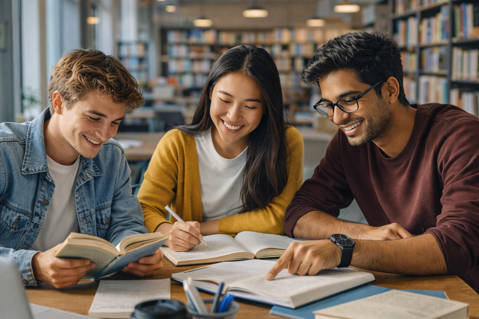 Students studying